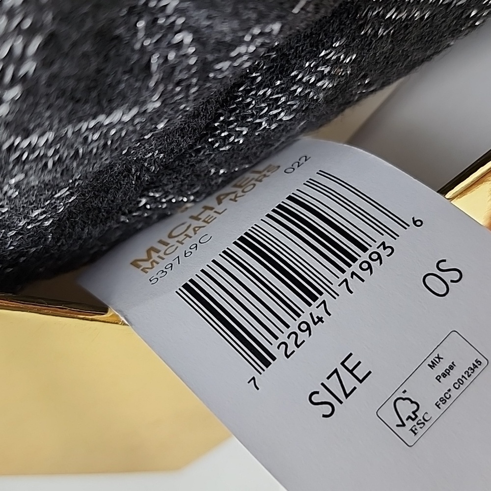 MICHAEL Michael Kors Women's Hat & Scarf Gift Box Set MK Monogram Silver OS - Picture 6 of 11